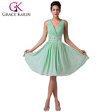 Grace Karin Charming Bridesmaid Dress Knee Length Chiffon Satin Beading Sequin