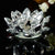 Handmade Crystal Lotus Flower Candle Holders 7 Colors Candlestick Centerpieces