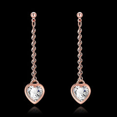 Heart Drop White Topaz Stud Earrings