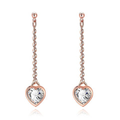 Heart Drop White Topaz Stud Earrings