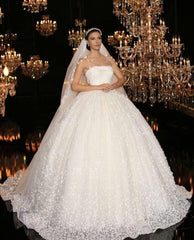 High-end Custom made Lace Beads Wedding Dress