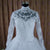 High Neck See Through Back Full Sleeve Wedding Dress Lace Ball Gown