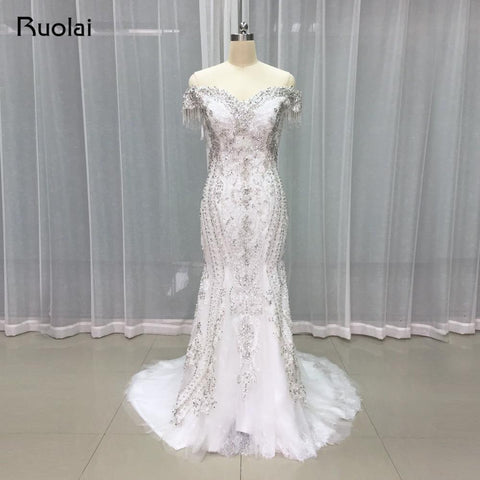High Quality Luxury Beaded Mermaid Wedding Dress