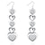 Infinity Hearts Drop Earring in White Gold Plated