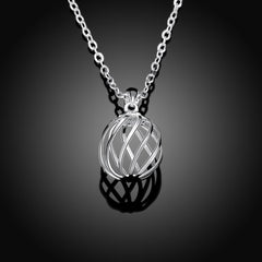 Intertwined Ball Necklace in 18K White Gold Plated