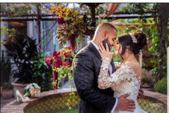 Ivory Wedding Dress Custom Made Lace Pearls Bridal Gown Long Sleeves