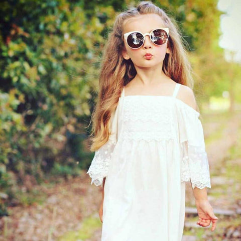 lace dress White Flower Girls Dress