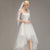Lace Edge Ivory White Long Wedding Veil with Appliques One Layer Tulle