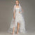 Lace Edge Ivory White Long Wedding Veil with Appliques One Layer Tulle