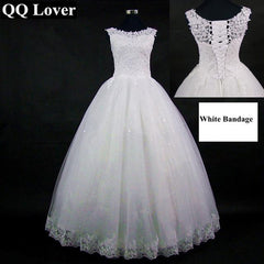 Lace Embroidered Beading Vintage Sweet Straps Wedding Dress