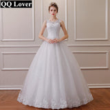 Lace Embroidered Beading Vintage Sweet Straps Wedding Dress