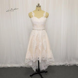 Lace High Low Wedding Dress Belt Princess Short Tulle Bohemian