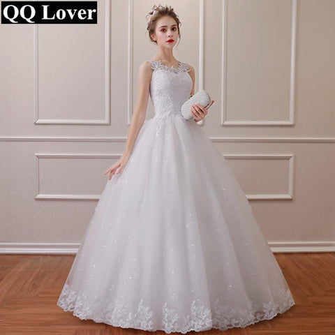 Lace Simple Wedding Dress Lace Up Plus Sizes Available