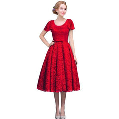 Lace tea-length Formal Dress Great for Wedding