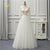Lace Wedding Dress V Neck Three Quarter Sleeves