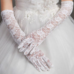 Lace Women Bridal Gloves Elbow Length Full Finger