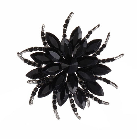 Large Crystal Rhinestone Flowers Brooches