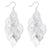 Leaf Drop Earring in White Gold Plated