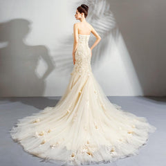 Light Champagne Mermaid Wedding Dress