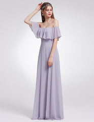 Long Bridesmaid Dress Chiffon Sexy A Line Sleeveless
