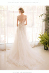 long half sleeve lace wedding dress simple bridal gown