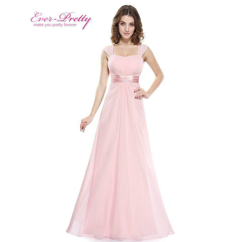 Long Simple Bridesmaid Dress Long Chiffon Empire Waist