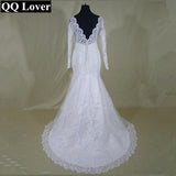 Long Sleeves Mermaid Wedding Dress Lace