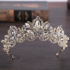 Luxury Crystal AB Bridal  Tiara Gold or Silver
