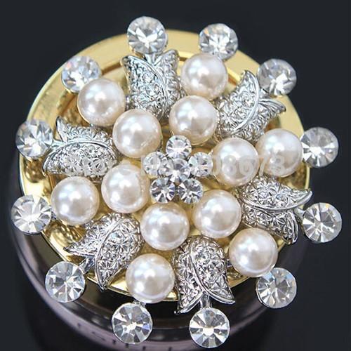 Luxury Flower Clear Crystal Pin Brooch