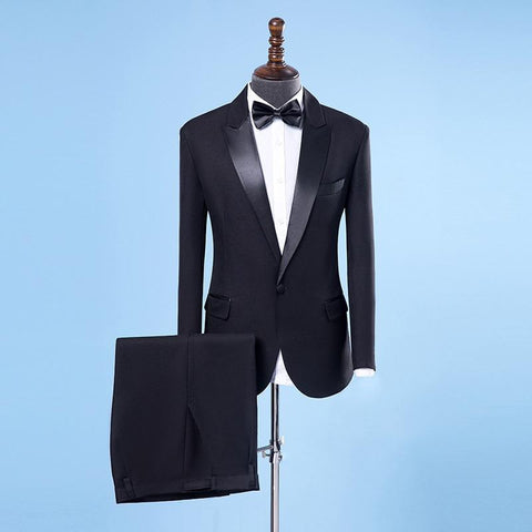 Men's 2 Pieces Slim Fit Tuxedo Jacket+Pants