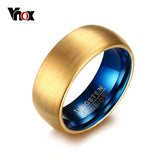 Men's Blue Tungsten Ring Classical Gold-color