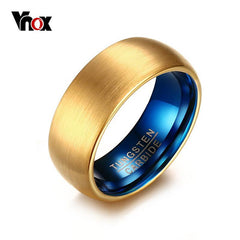 Men's Blue Tungsten Ring Classical Gold-color