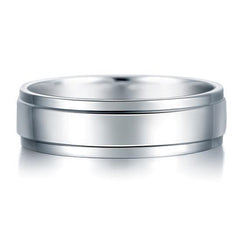 Men's Sterling 925 Silver Wedding Band Ring With Inlays