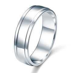 Men's Sterling 925 Silver Wedding Band Ring With Inlays