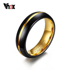 Men's Thin Ring 6MM Black Tungsten Carbide Rings for Men