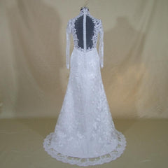 Mermaid Long Sleeve Wedding Dresses Illusion Lace