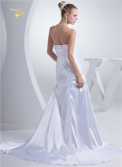 Mermaid Satin Wedding Dress Flower Lace Sweetheart Off The Shoulder