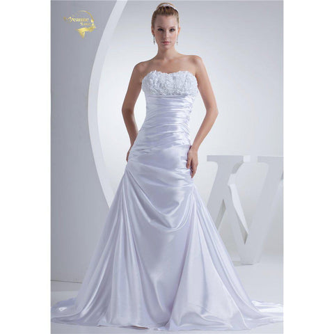 Mermaid Satin Wedding Dress Flower Lace Sweetheart Off The Shoulder