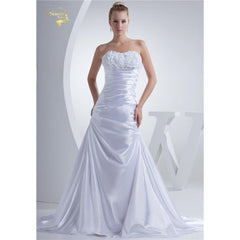 Mermaid Satin Wedding Dress Flower Lace Sweetheart Off The Shoulder