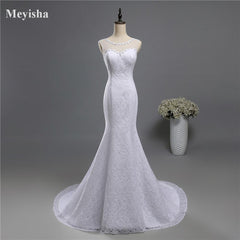 Mermaid Style Wedding Dress Lace White/Ivory Plus Sizes available