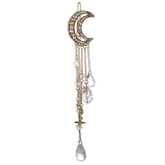 Moon Crystal Rhinestone Dangle Hairpin