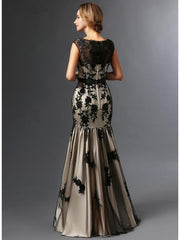 Mother Of The Bride Dresses Mermaid Cap Sleeves Tulle Appliques Plus Size Long Elegant Groom Mother Dresses Wedding