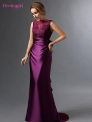 Mother Of The Bride Dresses Mermaid Satin Lace Bow Evening Dress Plus Size Long Elegant Groom Mother Dresses Wedding