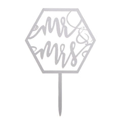 Mr & Mrs Bride And Groom Romantic Cake Topper