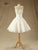 O-Neck Stain Lace Pearls Sleeveless Bridesmaid Dresses with Sash