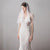 One Layer Ivory Wedding Veil with Pearl Beaded Soft Tulle