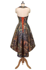 Orange Camouflage Bridesmaid Dresses Halter Camo