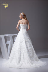 Organza A Line Ruffled Wedding Dress