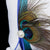 Peacock Feather White Wedding Guest Book,Pen,Ring Pillow,Flower Basket,Garter Set