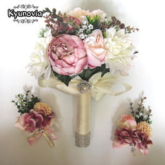 Pink Real Touch Flowers Peony Bouquets for Wedding  Bridal Bouquets or Centerpieces
